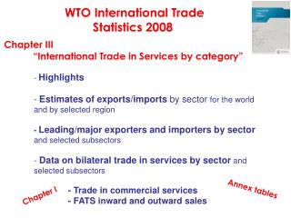 WTO International Trade Statistics 2008