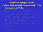 Numerical Integration of Partial Differential Equations PDEs