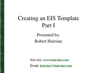 Creating an EIS Template Part I