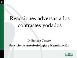 Reacciones adversas a los contrastes yodados