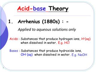 PPT - Acid- Base Theory PowerPoint Presentation, Free Download - ID:2978896