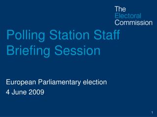 Polling Station Staff Briefing Session