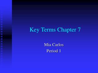 Key Terms Chapter 7