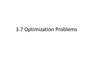 3.7 Optimization Problems