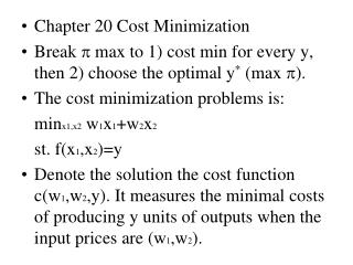 Chapter 20 Cost Minimization