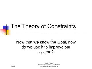 constraints theory ppt presentation powerpoint