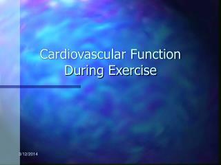 Cardiovascular Function During Exercise