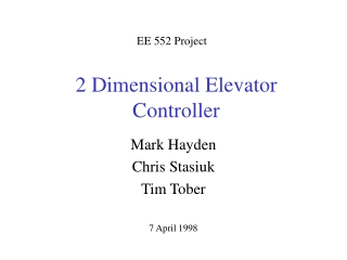 2 Dimensional Elevator Controller