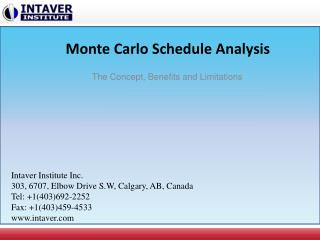 Monte Carlo Schedule Analysis