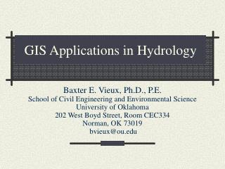 GIS Applications in Hydrology