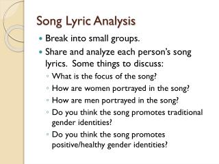 Song Lyric Analysis