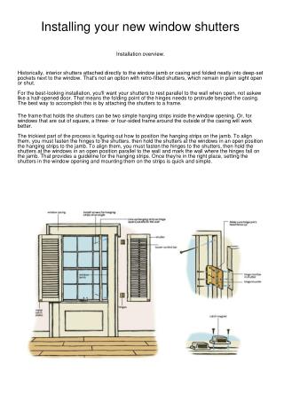 Installing your new window shutters