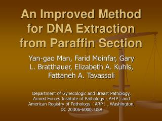 An Improved Method for DNA Extraction from Paraffin Section