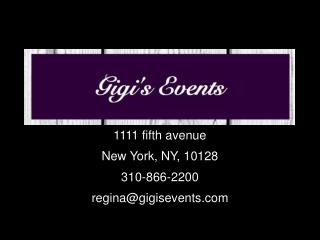 Gigi ’ s Events