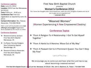 First New Birth Baptist Church presents Women’s Conference 2012
