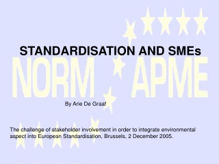 STANDARDISATION AND SMEs
