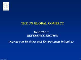 THE UN GLOBAL COMPACT