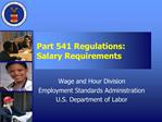 Part 541 Regulations: Salary Requirements