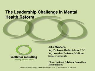 The Leadership Challenge in Mental Health Reform
