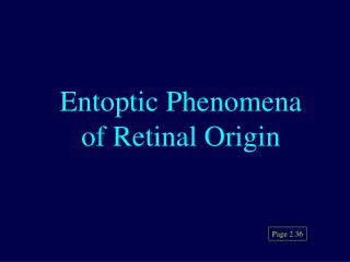 entoptic phenomena white screen