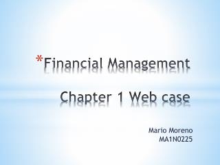 Financial Management Chapter 1 Web case