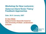 Workshop for New Lecturers: Statement Bank