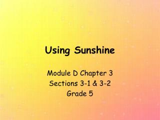 Using Sunshine