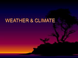 WEATHER & CLIMATE