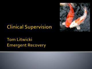 Clinical Supervision Tom Litwicki Emergent Recovery