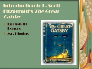 Introduction to F. Scott Fitzgerald’s The Great Gatsby