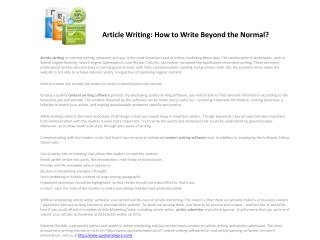 Article Writing Software