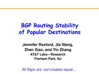 BGP Routing Stability of Popular Destinations