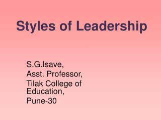 styles of leadership