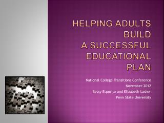 Helping Adults Build a Successful Educational Plan