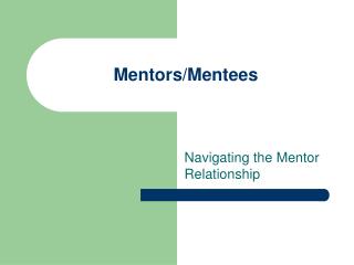 Mentors/Mentees