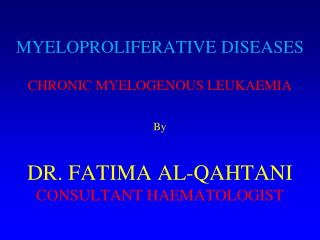WHO Classification Chronic Myeloproliferative Disease