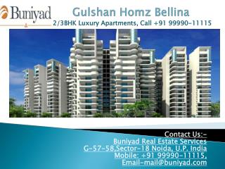 Gulshan Homz Bellina –Modern Flat at best price with Buniyad