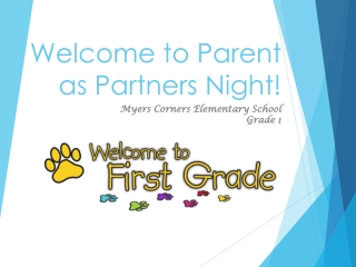 Welcome to Parent as Partners Night!