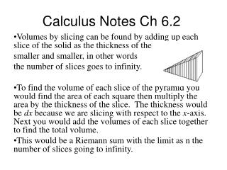 Calculus Notes Ch 6.2