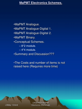 MaPMT Electronics Schemes.