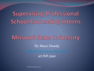 Supervising Professional School Counseling Interns Missouri State University