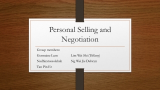 Personal Selling and Negotiation