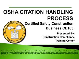 Certified Safety Construction Business CB105