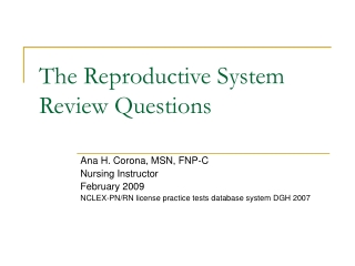 The Reproductive System Review Questions