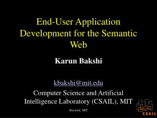 End-User Application Development for the Semantic Web