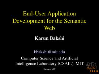 End-User Application Development for the Semantic Web