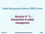 Module N 3 Introduction to safety management