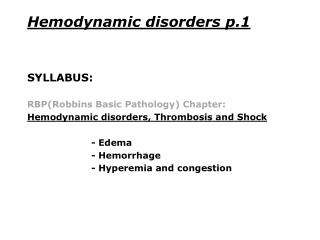 Hemodynamic disorders p.1