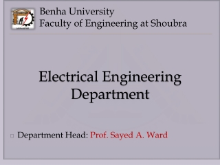 Benha University Faculty of Engineering at Shoubra
