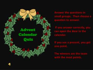 Advent Calendar Quiz